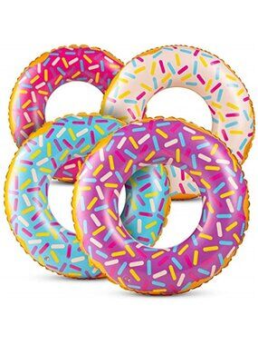 Donut Pool Floats Pack of 4 24 Inch Kids Swim Rings Tube Party Decorations Toy